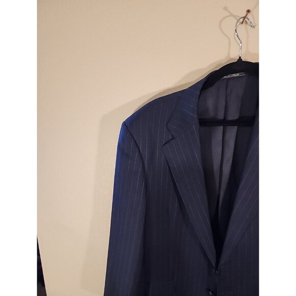 Ermenegildo Zegna Mens Wool Blazer Sport Coat Jacket Size 50 Navy Stripped - Picture 4 of 13